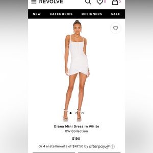 OW Collection - Diana Mini Dress in White - Size S - Brand New with Tags